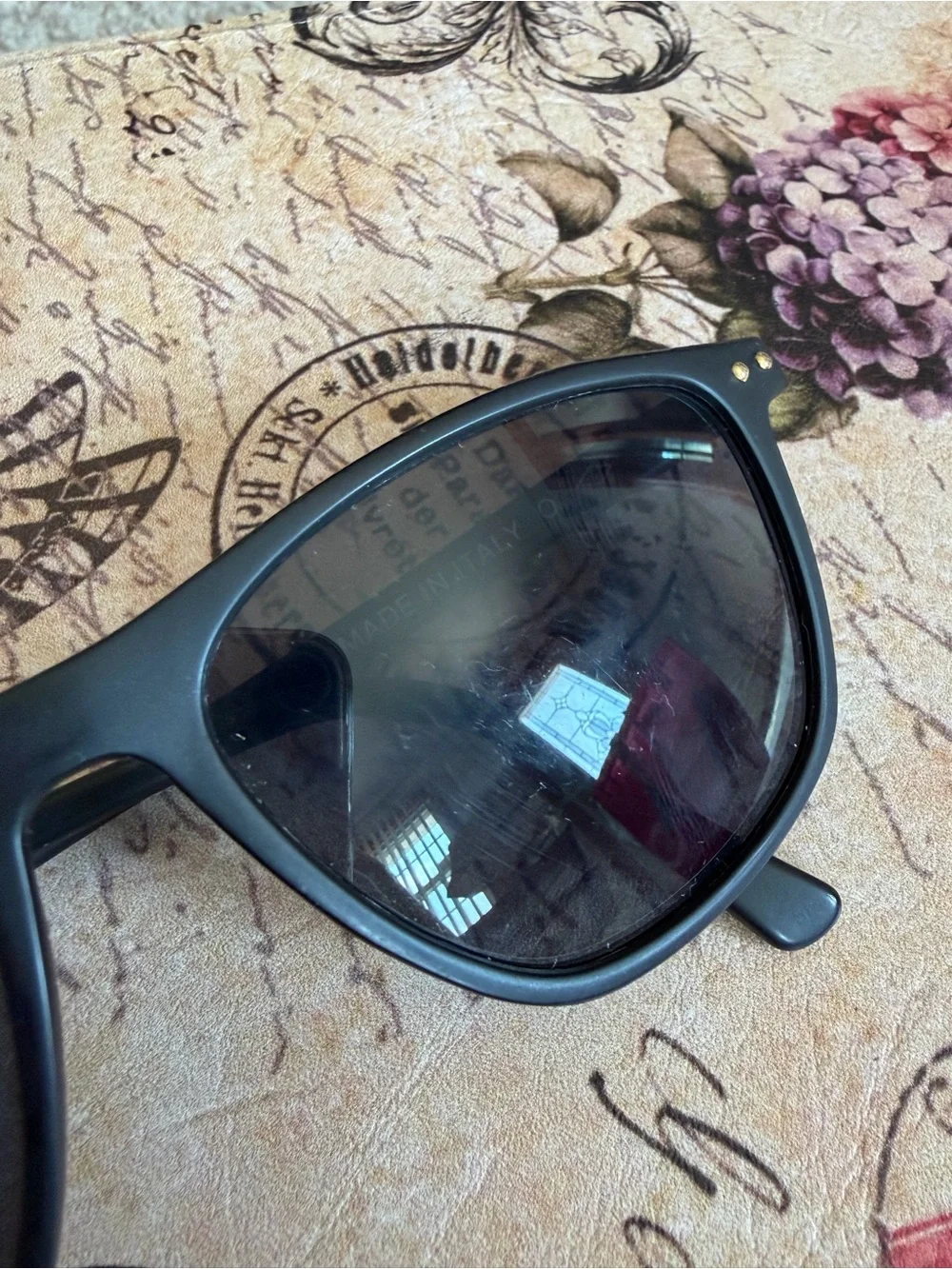 Anne Klein Black Polarized Wayfarer Sunglasses